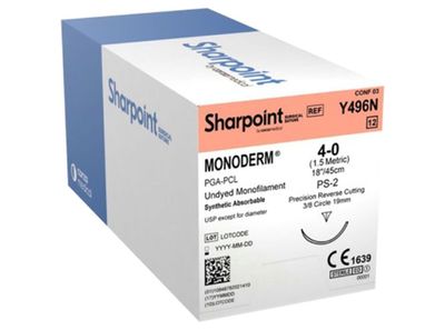 Sharpoint Monoderm Sutures &ndash; Absorbable (Box of 12)