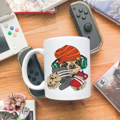 Gamer Sloth Mug Or Tumbler - 2 Designs To Choose From