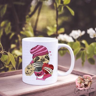 Valentine Sloth Mug or Tumbler