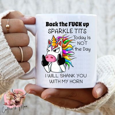 Back The Fuck Up Sparkle Tits Mug Or Tumbler