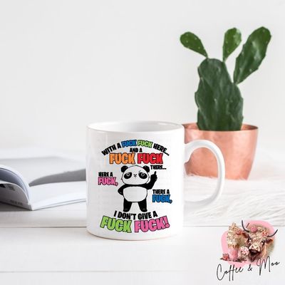 With A Fuck Fuck Here Panda Mug or Tumbler