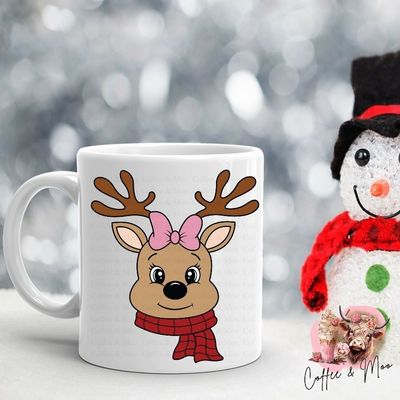 Girl Reindeer Mug Or Tumbler