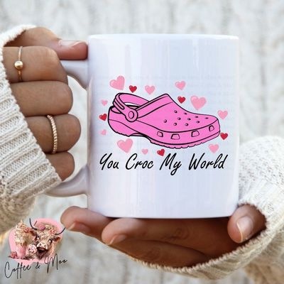 You Croc My World Mug or Tumbler - Pink