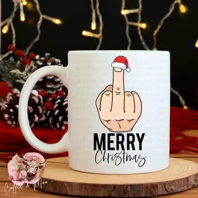 Merry Christmas Finger Mug or Tumbler