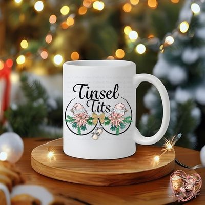 Tinsel Tits Mug Or Tumbler - 2 colours to choose from