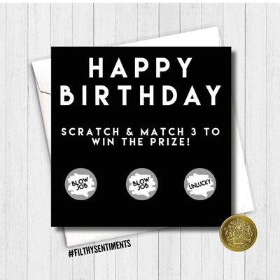 Happy Birthday Blowjob Scratch Card