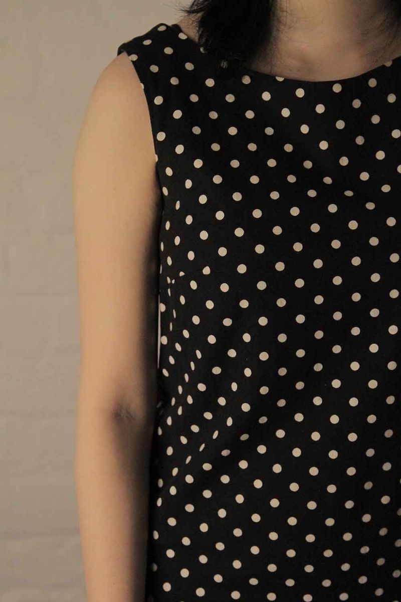90s polka dot dress Black polka dot grunge dress 90s lace up dress polkadot mini dress festival  dress M