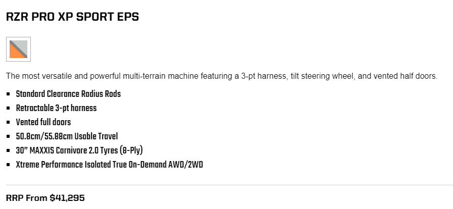 RZR Pro XP Sport EPS 