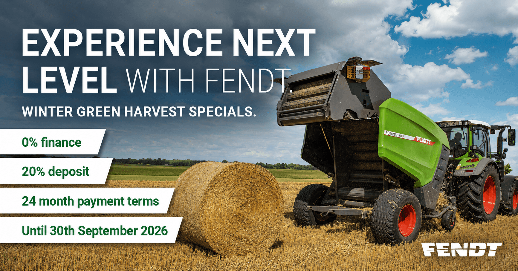 Fendt Winter Green Harvest Specials. Finance available from 0%*