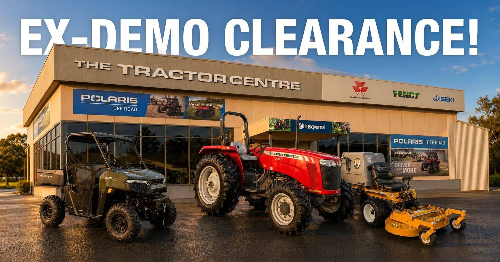Ex-Demo Clearance! Low-hour machines. Sharp prices. Ready to work.