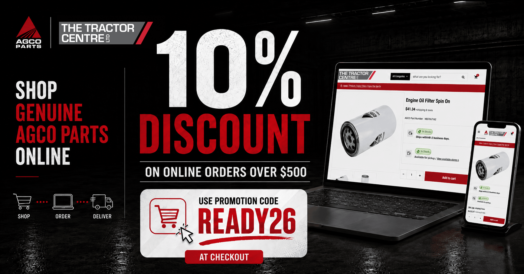 Save 10% on Genuine AGCO Parts Online.