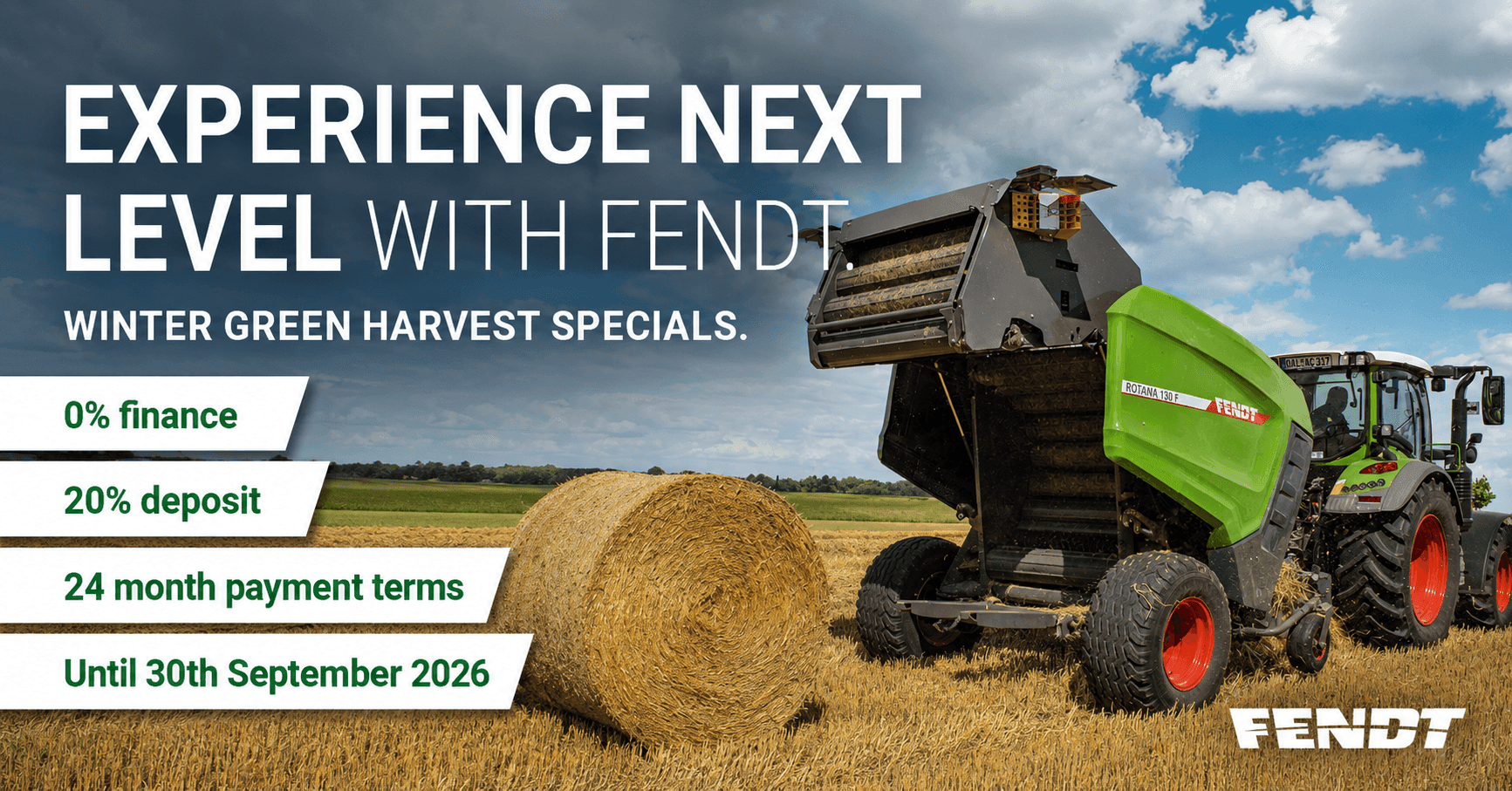 Fendt Winter Green Harvest Specials. Finance available from 0%*