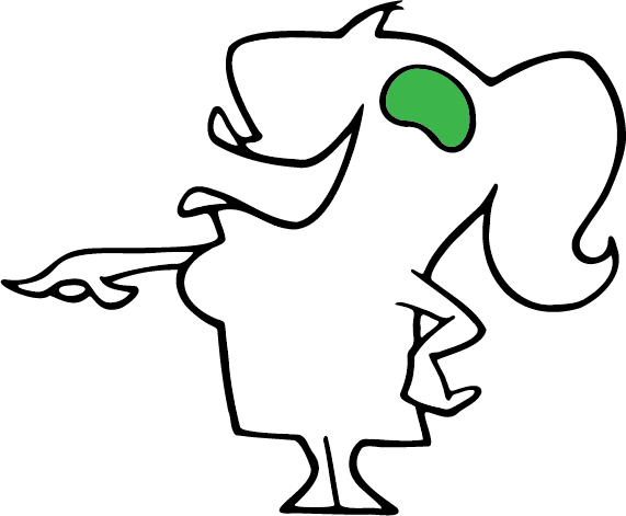 A friendly character pointing to the card sort.