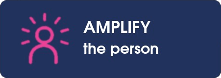 Amplify the person.