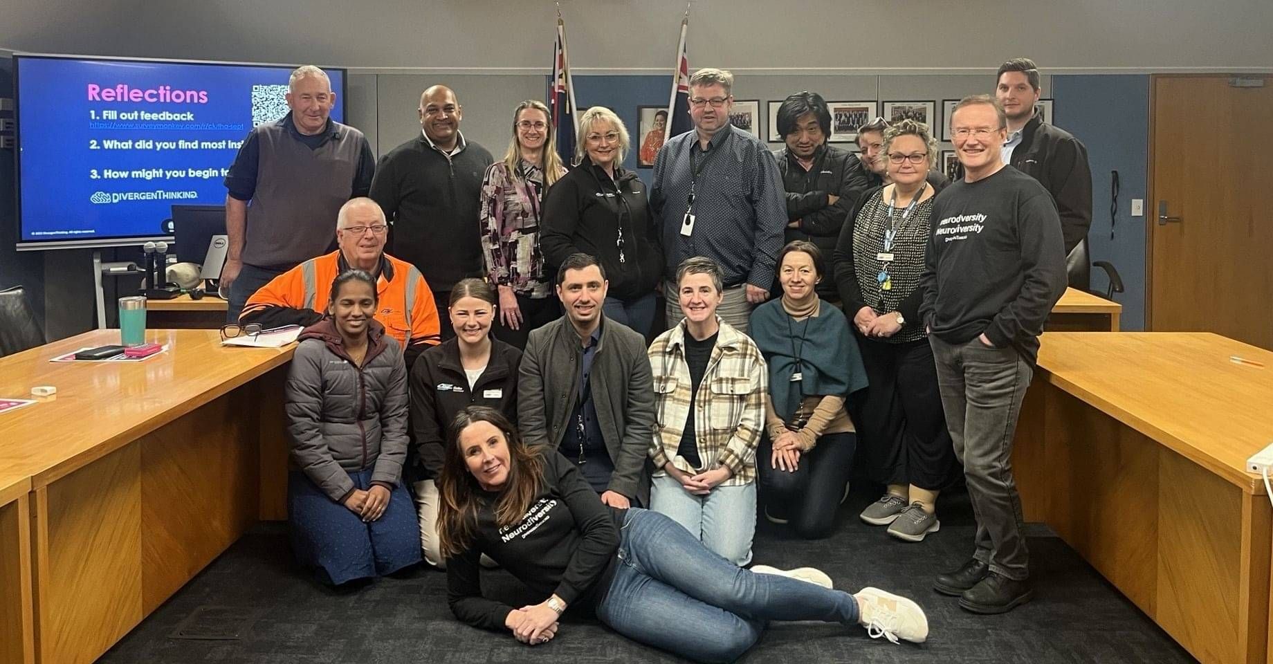 The Clutha District Council team with Natasya Jones.
