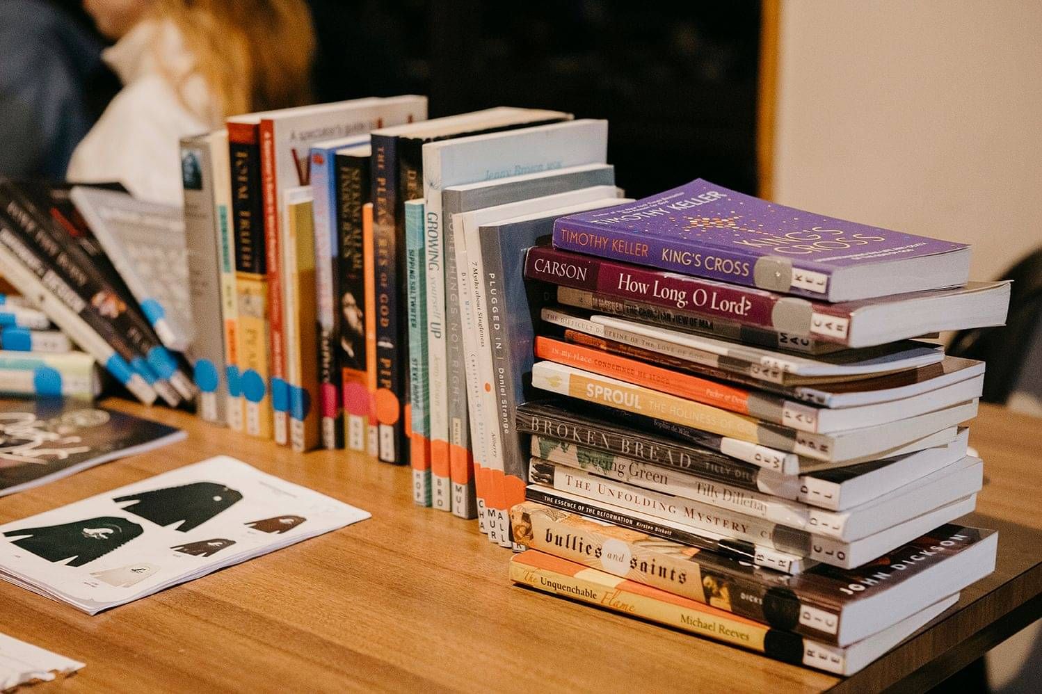 stack of books for borrowing