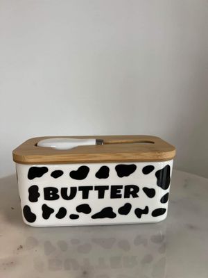 Butter dish - cow pattern