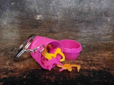 Barrel of Monkeys Keychain