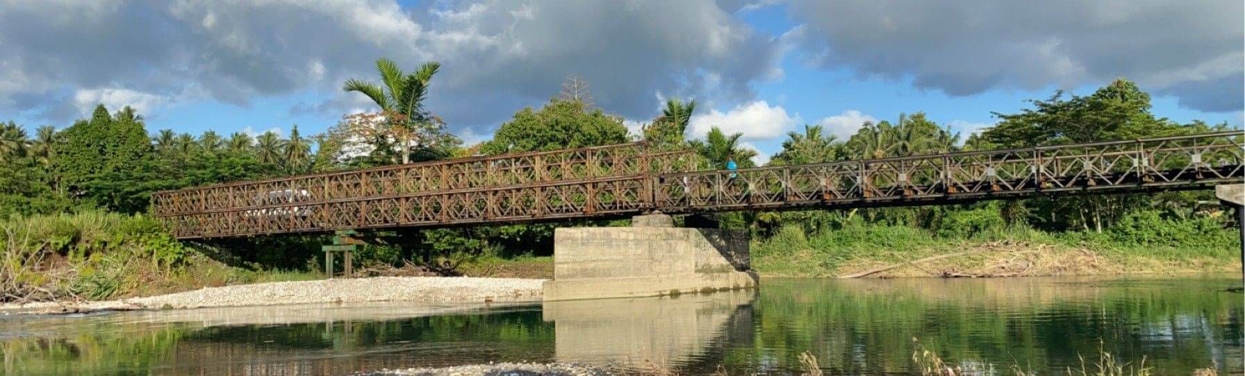 Bridge across river in Solomon Islands 