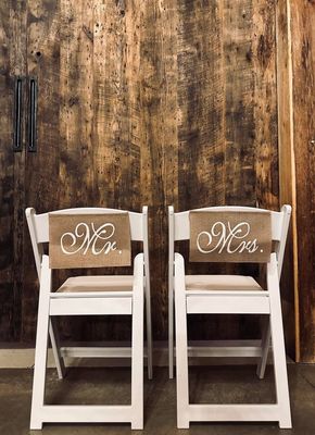 &#039;Mr&#039; &amp; &#039;Mrs&#039; Burlap Chair Covers