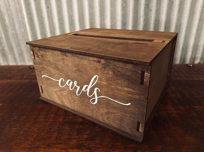 Wooden &#039;Cards&#039; Box