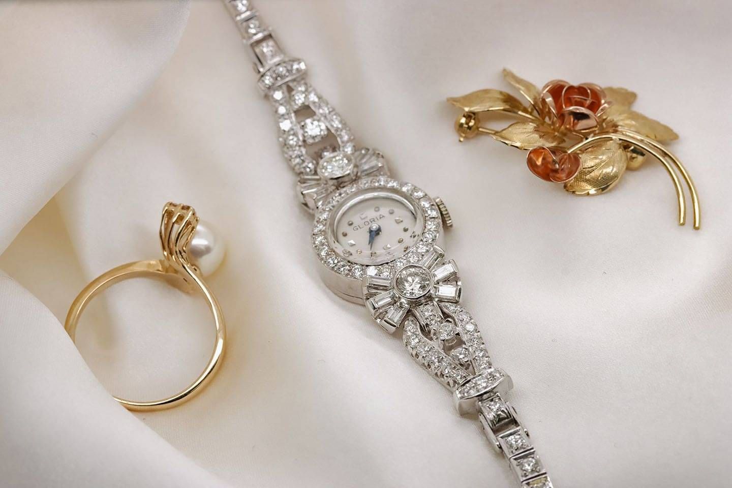 Product photography of rings and watch