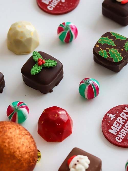 Product photography of christmas chocolates