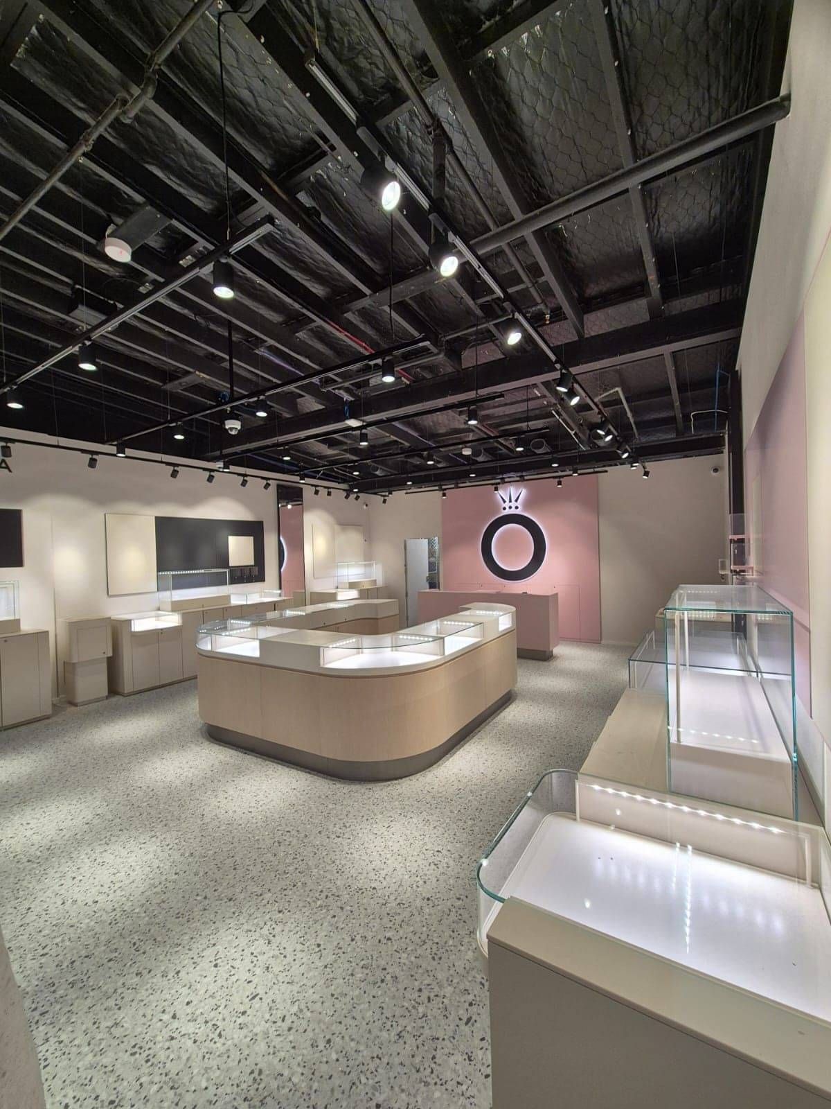 Completed Auckland retail fit-out with display and ceiling lighting
