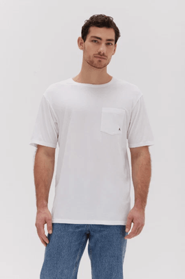 MENS ORGANIC POCKET TEE - WHITE