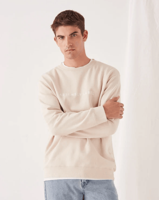 LOGO FLEECE PULLOVER - IVORY/WHITE