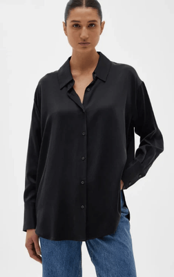 ENA SILK SHIRT - BLACK