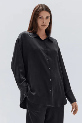 ENA SILK SHIRT - BLACK