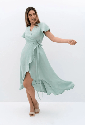 KAI WRAP DRESS - HONEYDEW