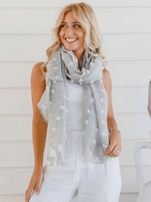 BOBBLE SCARF - GREY