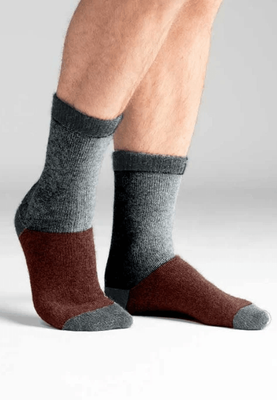 COLOUR BLOCK SOCKS - CINNABAR/LATEMU