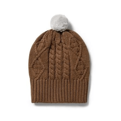 KNITTED CABLE HAT - DIJON