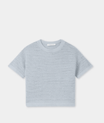 KIDS CROCHET TEE - BLUE HAZE