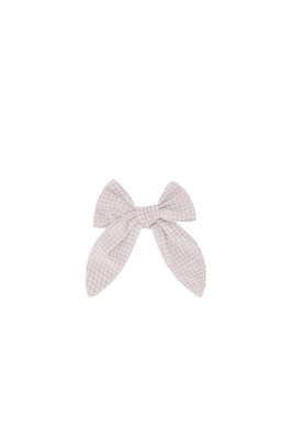 ORGANIC COTTON BOW - GINGHAM LILAC