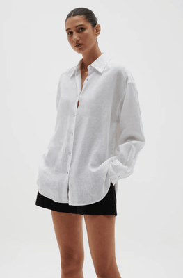 OVERSIZED LINEN SHIRT - WHITE