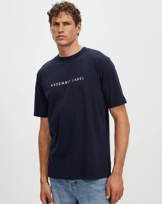 LOGO TEE MENS - NAVY/WHITE