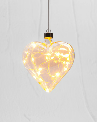 HANGING GLASS LIGHT - CHAMPAGNE HEART