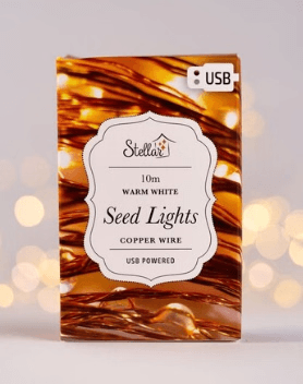 SEED LIGHTS COPPER WIRE USB POWERED -10M WARM WHITE