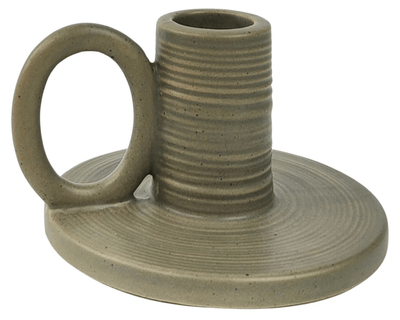 CERAMIC CANDLE HOLDER KHAKI - 6CM