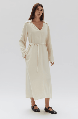 MORGAN LONG SLEEVE DRESS - CREAM