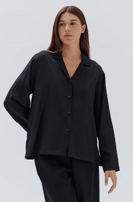 ESSIE SILK SHIRT BLACK