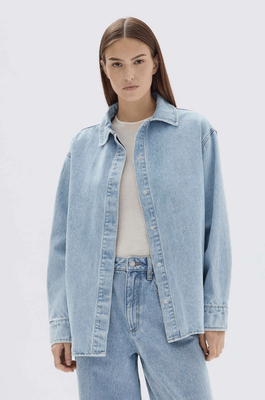 RYLEE DENIM OVERSHIRT - LIGHT STONE