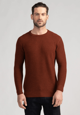 TEXTURED RIB CREW - SIENNA