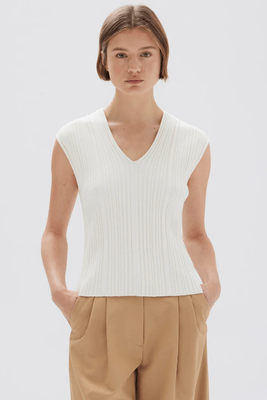 LOTTIE KNIT TANK - CREAM