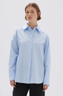 OTIS POPLIN STRIPE SHIRT - BAHAMA