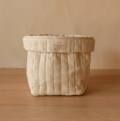 FOLDOVER STORAGE BASKET - LATTE